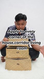 E-Morah SO016 Rattan Storage Box (Available in 3 Size) Hand Woven Rattan Home Storage Basket / Decorative Box with Lid 3 Sizes