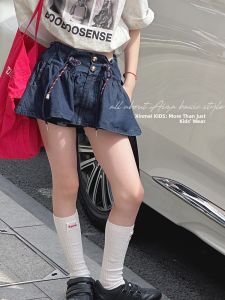 Aiza basic | Cute Girlish Denim Short Skirt