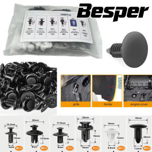 6 Size Car Retainer Clips Plastic Fasteners Kit Auto Trim Panel Clip Mixed Car Body Bumper Rivet Set 100/50Pcs Accessories Car