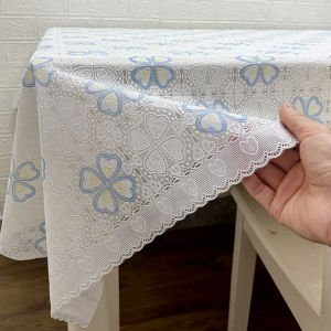 New Rectangle PVC Tablecloth Waterproof Oil Resistant Heat Proof Wash Free Tea Table Square Lace Tablecloth Modern Simple Style