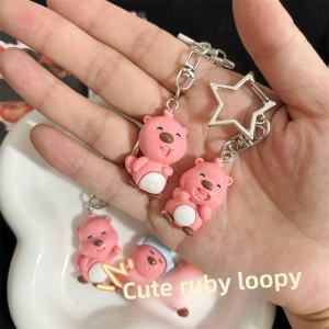 XINGX Beaver Ruby Loopy Small Pendant Keychain: A Cute Couple Gift & Student Schoolbag Accessory