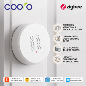 Zigbee Tuya Smart Vibration Sensor Door Window Glass Broken Detector Anti-theft Motion Shock Alarm for Smart Life Z2M Need Hub
