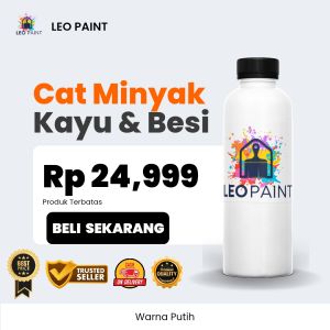 cat kayu warna putih - Leo Paint cat kayu dan besi murah mengkilap 1 kg