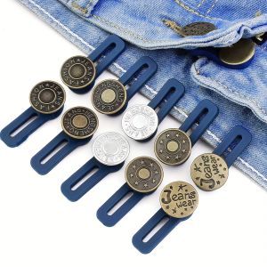4pcs Pants Extender Button Waistband For Jeans Collars Cuffs No Sew Metal Retractable Buttons （16 style you can chooose）