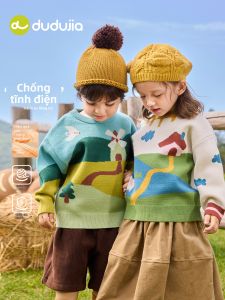 DUDUJIA | Áo Sweater Trẻ Em Chống Tĩnh Điện Chống Xù Lông Thấm Hút Mồ Hôi