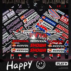Motorcycle Accessories Reflective Decals Racing Side Fuel Tank Helmet Stickers for Honda HRC REPSOL RVF VFR CBR1000RR CBR650F CBR600RR CBR500R CBR300R CBR250R cb600 400 750 1300 cbr 1000rr 650r 500f/x