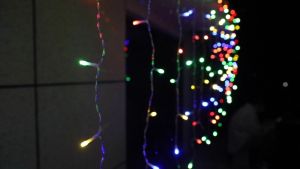 NUVOX LED Christmas Lights Decorations Outdoor - 11.5Ft 96 LEDs 8 Modes Curtain Fairy Lights Waterproof LED String Lights for Holiday Wedding Party Garden Decorations Cold White