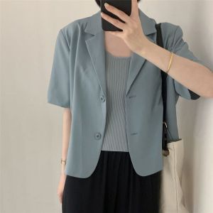 Short Sleeve Suit Jacket Womens Casual Short Style Korean Version Fashionable Small Size Lightweight Summer New Arrival Shirt