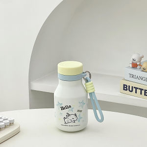 ขวดน้ำเก็บความร้อนพกพา น่ารัก การ์ตูน ลายปิกาจู สีขาว ขนาดเล็ก แก้วสแตนเลสสำหรับผู้หญิง เก็บความร้อนได้นาน