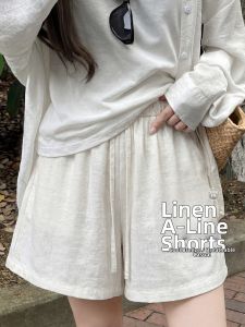 YAYANGREN | Summer White Linen Shorts A-Line Loose Casual