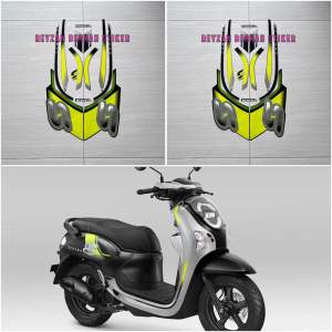 Stiker Striping Lis Les Body Honda Scoopy Sporty 2024 2025 Silver Hitam