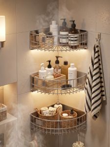 No-Drill Bathroom Shelf for Shampoo and Body Wash Stainless Steel