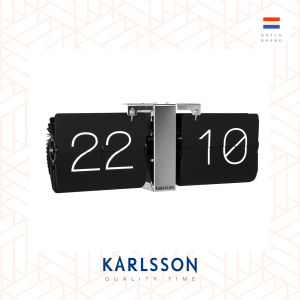 Karlsson Flip clock No Case black chrome stand (Table/Hanging)  [Ready Stock] Flip Clock Table clock Modern Luxury for Living Room Home Decor
