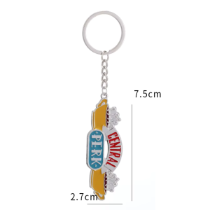Movie Friends Central Perk Keychains Pendants Enamel Coffee Time Logo Car Keyring Choker Best Friend Xmas Jewelry Gifts