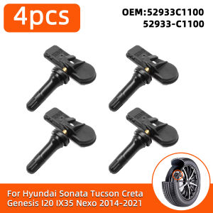 YONGRUN Tire Pressure Monitoring Sensor OE 52933-C1100 52933-J5000 TPMS 4PCS Wheel Sensor Durable Replacement Valve Stem Part