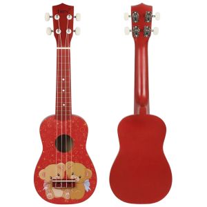 IRIN | Đàn Ukulele 4 Dây 21 Inch Hình Gấu Hawaii Dành Cho Trẻ Em/người Mới Bắt Đầu Kèm Túi Đựng Bộ Chỉnh Âm Capo Và Phím Đàn - Lý Tưởng Cho Việc Học Tại Nhà & Biểu Diễn Chuyên Nghiệp