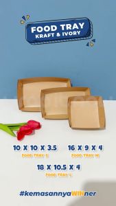 Paper Food Tray S 10x10x3.5 / Nampan Makanan Kertas Alas Kentang Sosis Burger