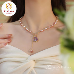 Viviann Original Design New Creative French Style Retro Party Simple Elegant Womens Jewelry Pearl Necklace Elegant Big Pearl Beads Choker Clavicle Chain Necklace For Women Wedding Jewelry Collar