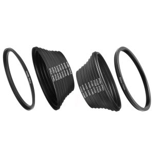 18pcs Camera Lens Filter Step Up & Down Ring Adapter Metal Filter Adapter Ring For All Camera DSLR 37-82 82-37mm Mount Set Kit