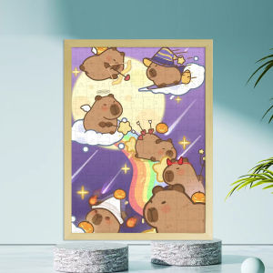ของขวัญของเล่นที่น่ารักสำหรับเด็ก Capibara 3-6 ปี ของเล่นที่ทำจากไม้ ภาพวาด รูปภาพ กระดานจigsaw ของเล่นที่สร้างสรรค์และเพื่อนกัน