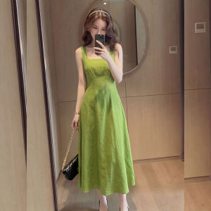 YIKEMAI | French Minimalist Style Sleeveless Waist-Cinching Slimming Dress for Women Large Size