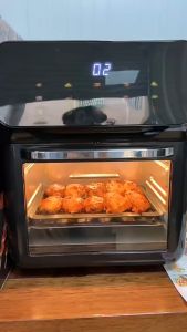 Turbo Broiler Electric Air Fryer 16L Stainless Steel Oven Roaster Steamer Temperature Controls Countertop Infrared Convection Oven Oil-Less Grill Roaster Bake Cooker for Chicken Steak Fish Ribs Shrimp