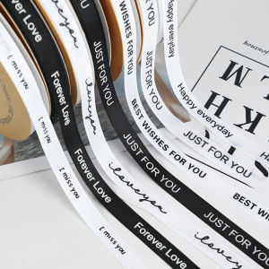 Chinese Valentines Day Classic Style English Thread Belt Flowers Cake Bouquet Gift Box Package Ribbon Webbing Ribbon Ribbon