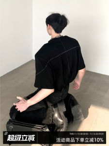 Autumn Mountain Wind Original Design Shoulder Pad Short Sleeve Mens T-Shirt Summer Trendy Brand Breathable Casual round Neck