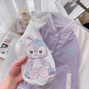 IQANGEL 🧸StellaLou มาแล้วจ้า 🧸 สาวเบสบอลเครื่องแบบแจ็คเก็ตแนวโน้มการ์ตูนเบสบอลเครื่องแบบสาวน้อยแจ็คเก็ตเสื้อแขนยาว