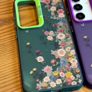 Colorful Wild Flower Print Phone Case For Samsung Galaxy A73 A72 A71 A56 A555 A54 A53 A52 A51 A50 Gradient Color Silver Cover