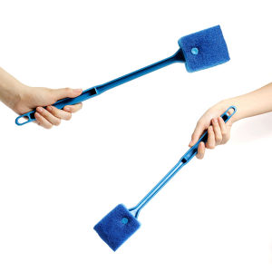 Double-Sided Aquarium Fish Tank Algae Cleaning Brush with Non-Slip Long Handle