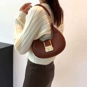 WomenS Shoulder Bag Retro Armpit Bag Simple Handbag Square Buckle Texture Crossbody Bag