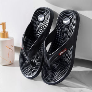 Massaging Clogs Mens Indoor Home Anti-Slip Acupoint Soft Bottom Foot Therapy Slip-On Summer Slippers Breathable Flat Heel