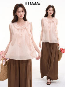 HTMEME | Gentle Feminine Sweet Bow Sleeveless Shirt Transparent