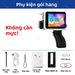 Máy In Phun Cầm Tay Mini 2-12.7mm Chiều Cao Kết Nối USB In Chữ Ngày Tháng Số Lượng Logo Lên Nhựa Gỗ Vải
