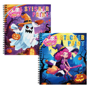 1PCS Halloween Sticker Paint Book For Kids Gift Ghost Pumpkin Stickers By Number Keep Kids Busy For Mom Girls Stationery