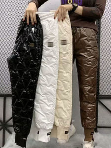 High Waist Warm Casual Pants Slimming Effect Street Style Asymmetric Womens Comfortable Breathable Fashionable Trousers