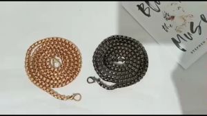 Tali rantai tas wanita besi gold sling bag rante panjang black nickel strap dan silver anti karat