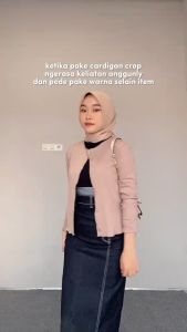 Cardigan Crop rajut waffle UNQL JUMBO /Cardigan crop wanita