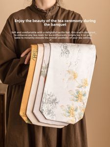 SHUANGYU | Retro Tea Set Square Table Flag & Tablecloth Waterproof Heat Insulation Pad