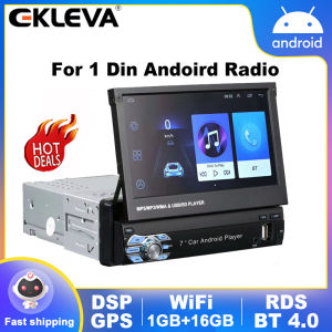 EKLEVA 1 DIN Radio 7 INCH Touch Car Stereo Audio Radio Navigation Retractable Car Radio Cassette MP5/Android 10 Player Video support USB/SD/TF/AUX Mirror Link