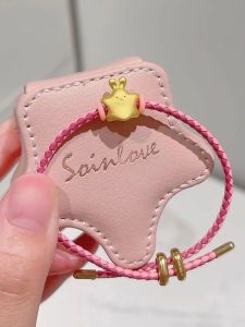 Red String Woven Bracelet for Women Waterproof Steel Wire Rope Lucky Beads Leather Rope Rabbit Hand Cord Fine Jewelry