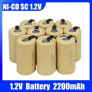 1-20pcs electric drill screwdriver SC batteries 1.2V 2200mah Sub C ni-cd rechargeable battery with tab power tool NiCd SUBC cells