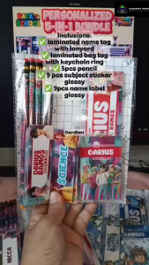 GIRL DESIGN PERSONALIZED BACK TO SCHOOL SUBJECT STICKER NAME LABEL NAME TAG BAG TAG PENCIL. 5-IN-1 BUNDLE BACK TO SCHOOL ESSENTIALS