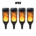 4/2/1Pcs Solar Flame Lights Torch Flickering Light Waterproof Garden Decoration Outdoor Lawn Tiki Led Path Yard Patio Floor Lamp. 