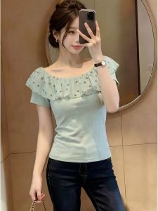 HUOLISI | Sweet and Feminine Off-Shoulder T-Shirt