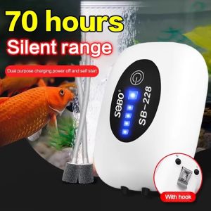 Aquarium Fish Tank Oxygen Air Pump Compressor Charging Silent USB with Battery Portable Fishing Oxygenator 6000mA Outdoor