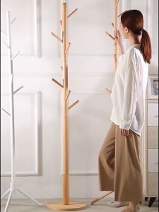 Gantungan Baju Berdiri Topi Multifungsi Rak mantel Stand Gantungan Kayu