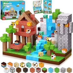 Castle-Themed Puzzle for Boys and Girls Aged 3-6 Childrens Educational Magnetic Building Blocks Toy