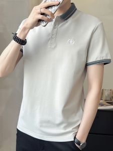 ROMON | Áo thun tay ngắn bằng lụa băng mùa hè mỏng có cổ polo thường ngày dành cho nam thương hiệu Romon thời trang công sở thường ngày có cổ polo